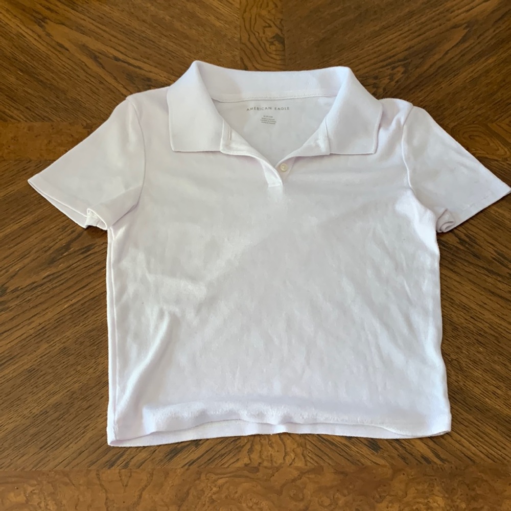 American Eagle cropped polo